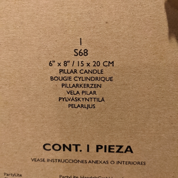 New PartLite 3 Wick unscented 6"x8" ivory pillar candle - Picture 6 of 6